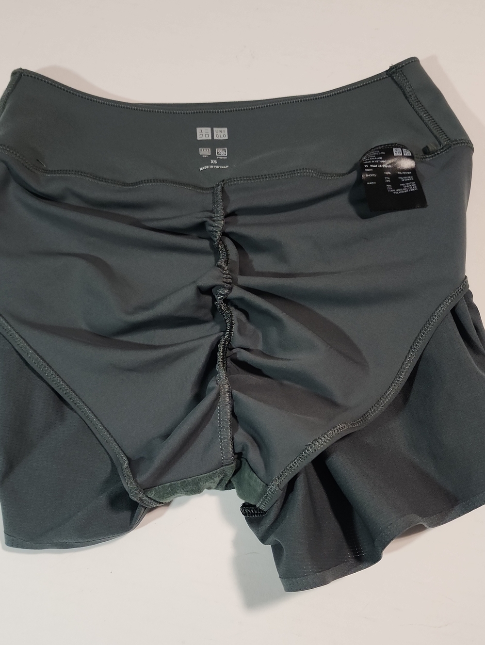 UNI QLO Ultra Stretch Active Running Shorts DARK GREEN - Picture 7 of 8